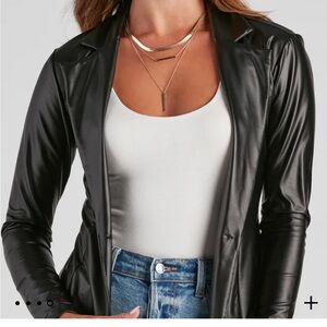 Windsor Classic Faux Leather Blazer
